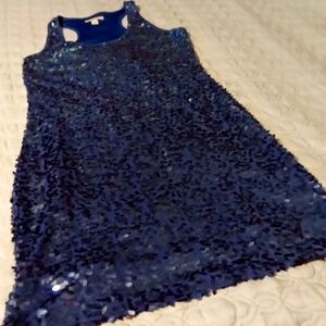 Boston Proper Sequined Navy Blue Razorback Dress